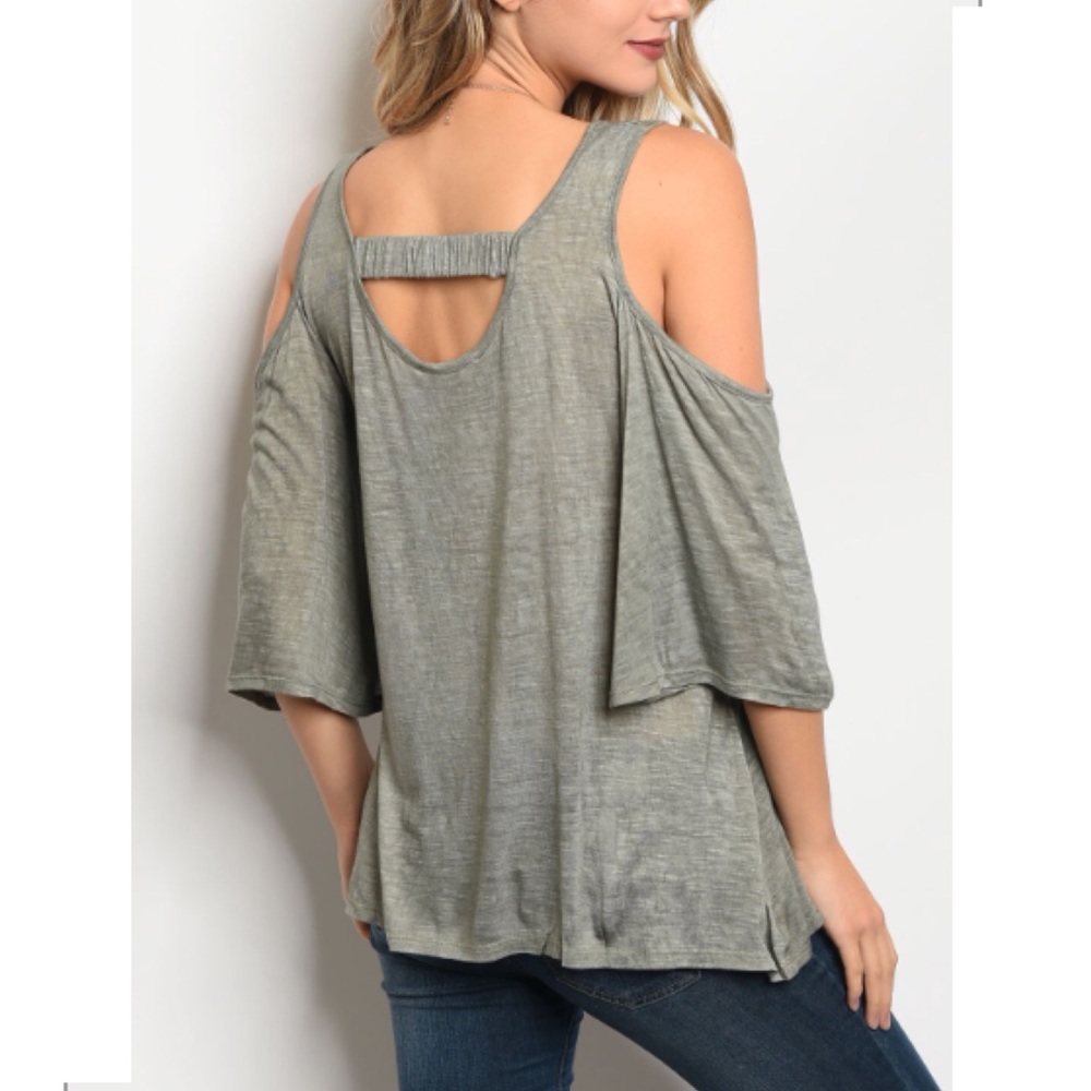 Sage cold shoulder top - Picture 4 of 4